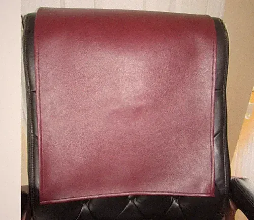 Genuine Leather Recliner Burgundy Headrest Cover, Furniture Protector Slipcover