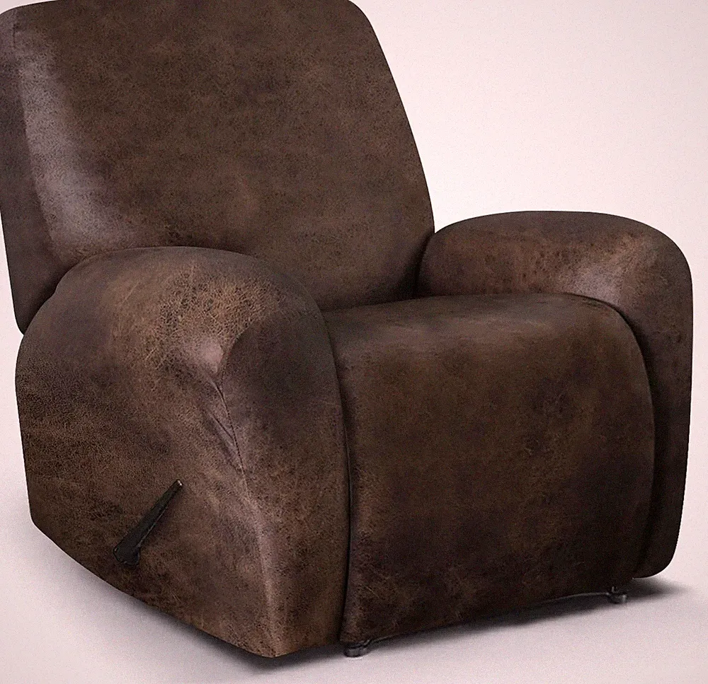 Leather Look Recliner Chair Covers, 4-Pieces Stretch Recliner Cover, Soft Reclin