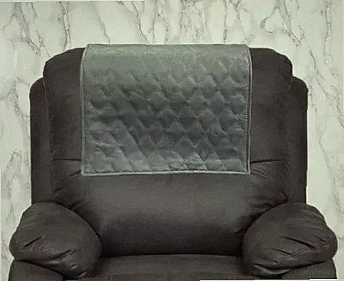 New Recliner Furniture Genuine Gray Slipcover Protector Cover Leather Headrest