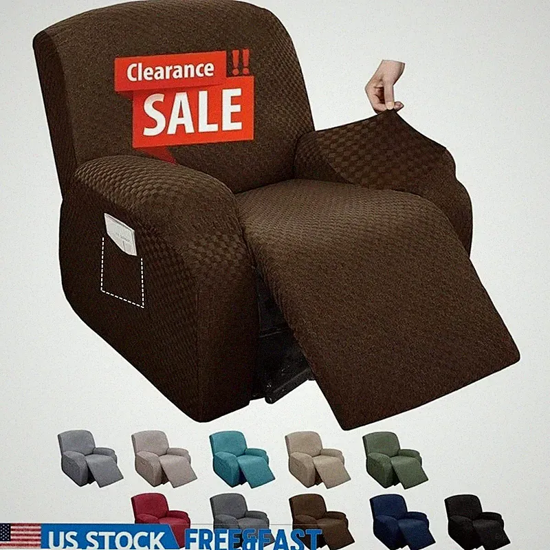 Premium Stretch Recliner Cover Non Slip Jacquard Fabric Chair Protector
